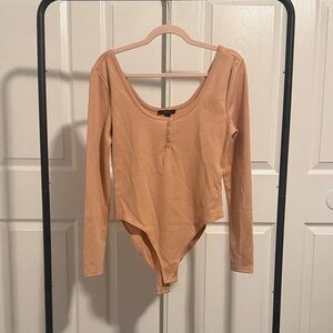 Forever 21 Camel Long Sleeve Bodysuit